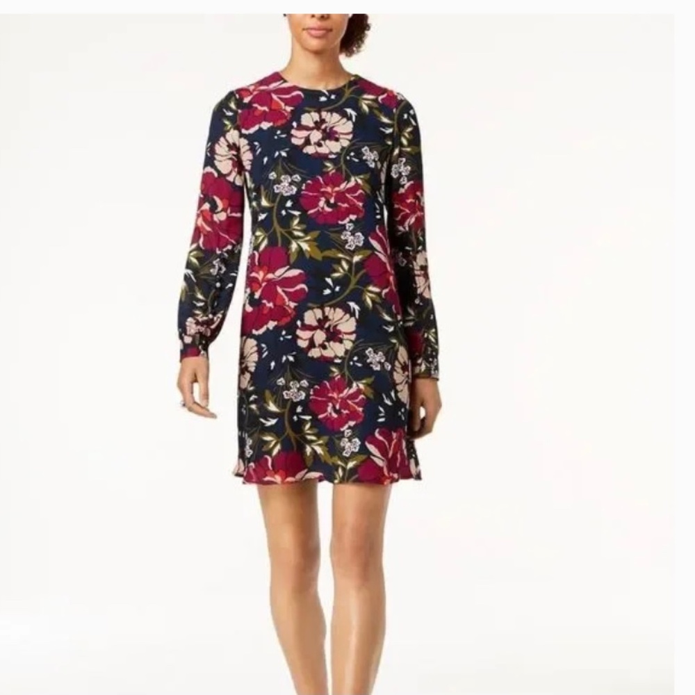 Tommy Hilfiger Floral Print Chiffon A Line Dress Size 2